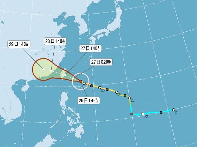 【台灣】颱風梅姬再增強 威脅16縣市