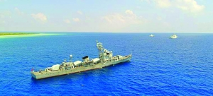 中國海軍“韶關艦”領銜多艘艦船巡航西沙島礁